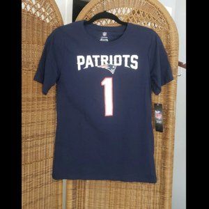 NWT NFL New England Patriots Cam Newton T-Shirt size boys L 14/16